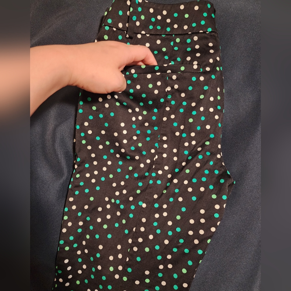 Ann Taylor polka dot pants black/ white/ green